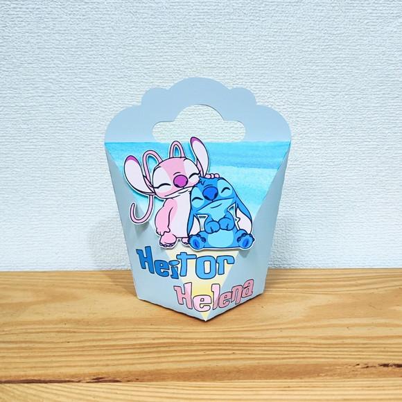 Caixa Coração Stitch e Angel - Unissex