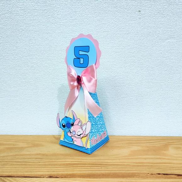 Caixa Pirâmide Stitch e Angel - Unissex