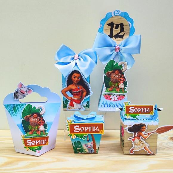 Kit 30 Caixas Personalizadas Moana