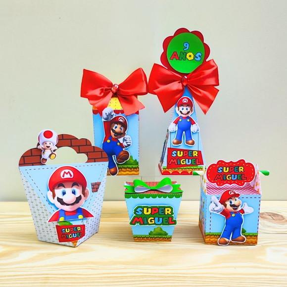 Kit 30 Caixas Personalizadas Super Mario