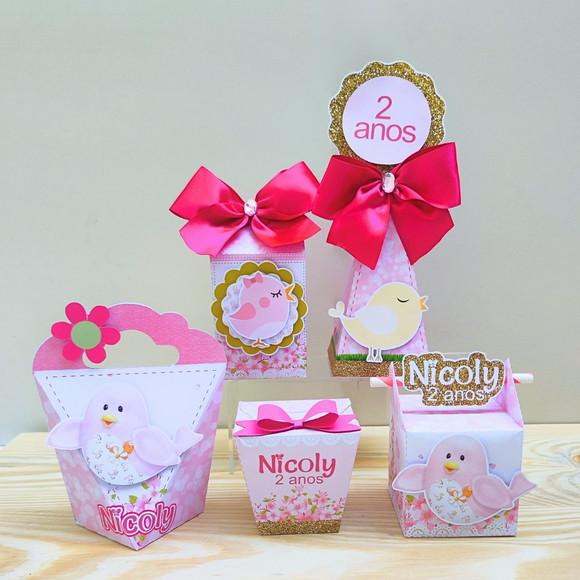 Kit 40 Caixas Personalizadas Jardim Encantado