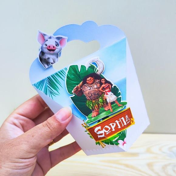 Kit 40 Caixas Personalizadas Moana