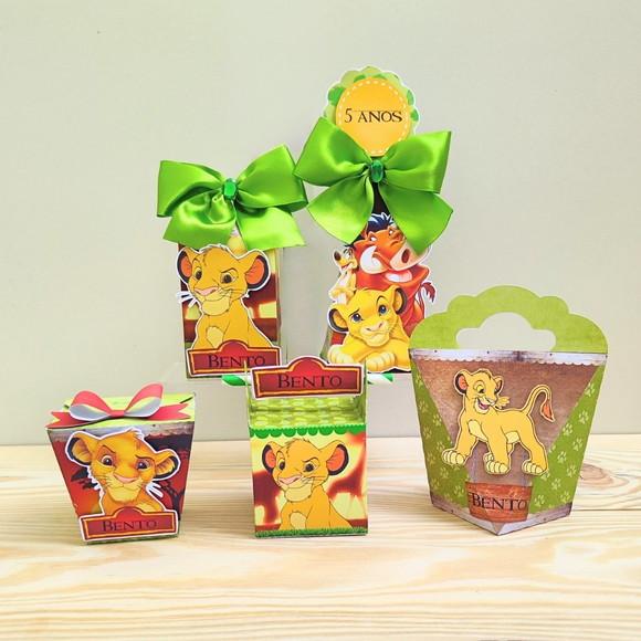 Kit 40 Caixas Personalizadas Rei Leão