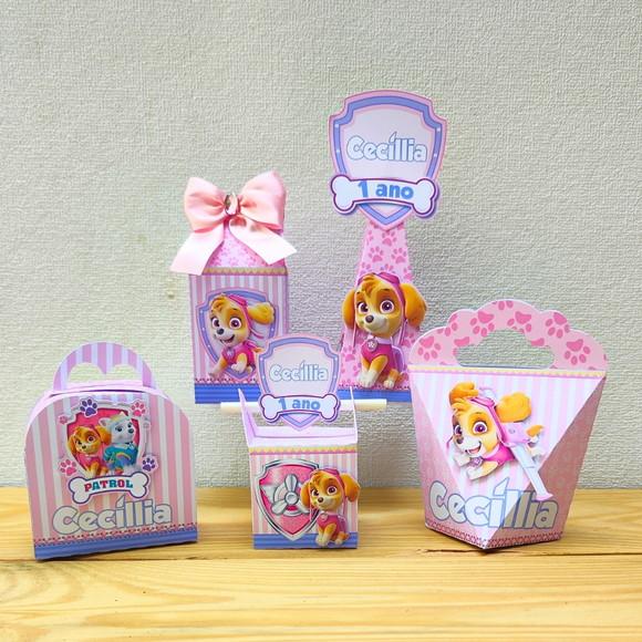 Kit 40 Caixas Personalizadas Skye - Patrulha Canina