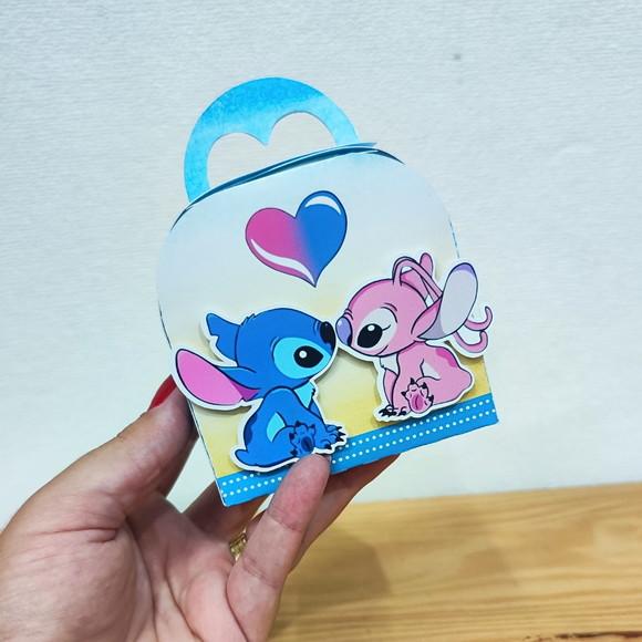 Kit 40 Caixas Personalizadas Stitch e Angel
