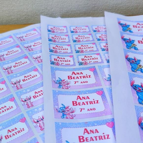 Kit 71 Etiquetas Adesivas Escolares Diversos Materiais