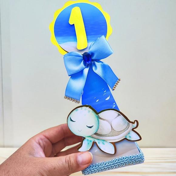 Kit de 15 Caixas Personalizadas Luxo Fundo do Mar Menino