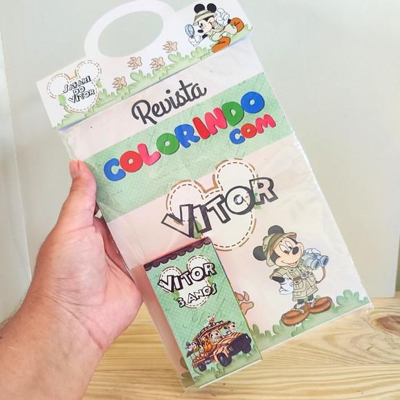 Kit de Colorir para Lembrancinha Mickey Safari