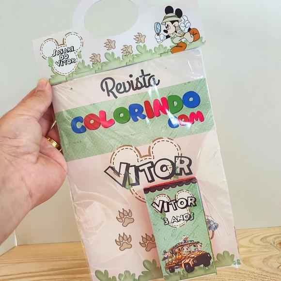 Kit de Colorir para Lembrancinha Mickey Safari