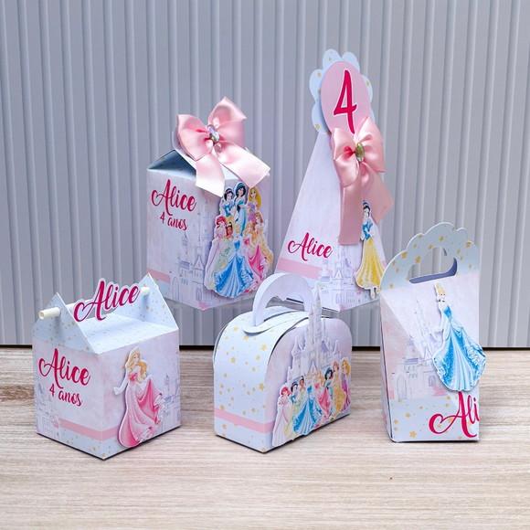 Kit Festa 15 Caixas Personalizada as Princesas Disney