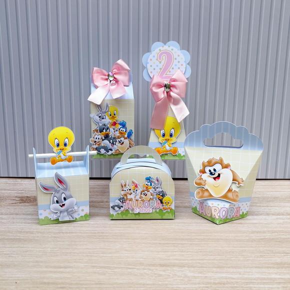 Kit Festa 15 Caixas Personalizada Baby Looney Tunes Menina