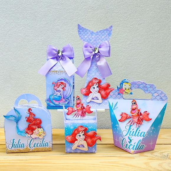 Kit Festa 15 Caixas Personalizadas a Pequena Sereia - Ariel