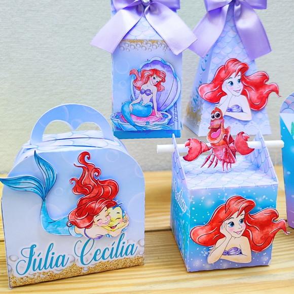 Kit Festa 15 Caixas Personalizadas a Pequena Sereia - Ariel