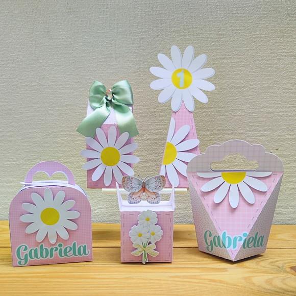 Kit Festa 15 Caixas Personalizadas Margaridas