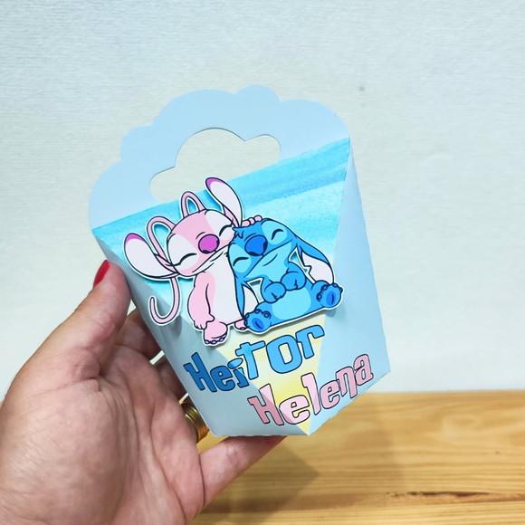 Kit Festa 15 Caixas Personalizadas Stitch e Angel