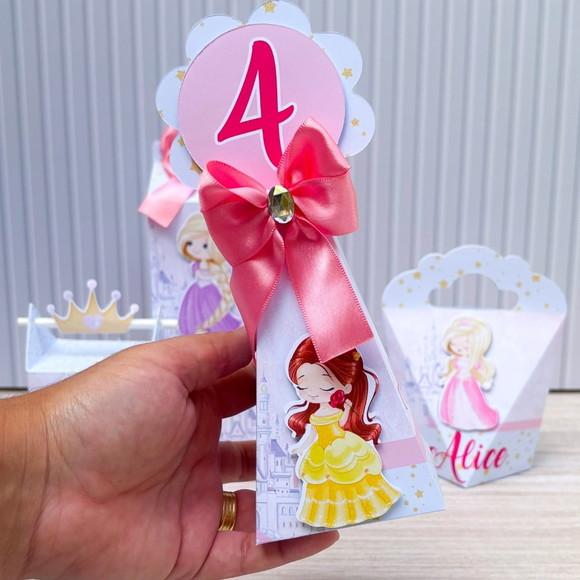 Kit Festa 20 Caixas Personalizadas as Princesas Disney