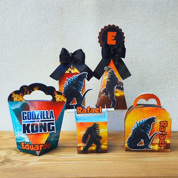 Kit Festa 20 Caixas Personalizadas Godzilla Vs Kong