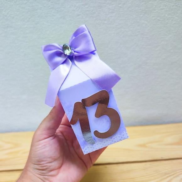 Kit Festa 20 Caixas Personalizadas Lilás e Prata