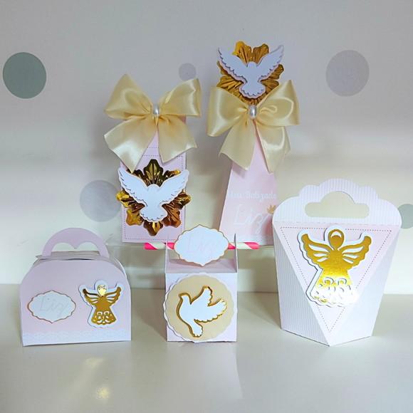 Kit Festa 20 Caixas Personalizadas Luxo Batizado