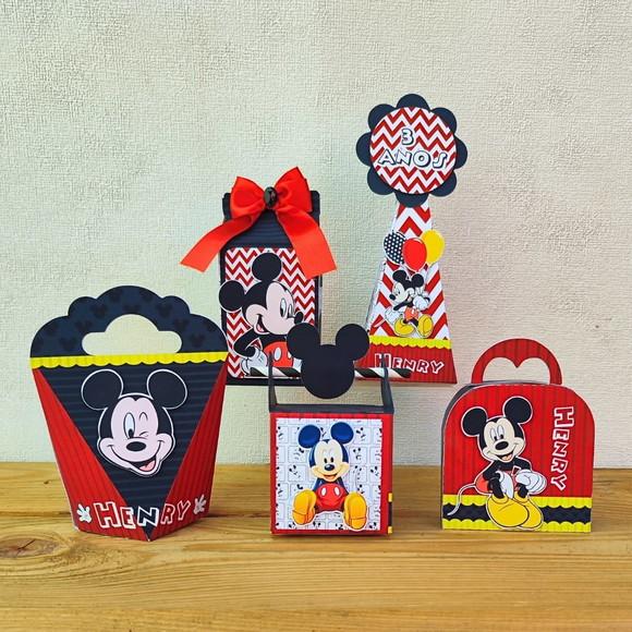 Kit Festa 20 Caixas Personalizadas Mickey