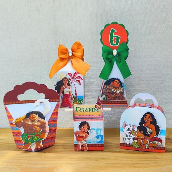 Kit Festa 20 Caixas Personalizadas Moana 2