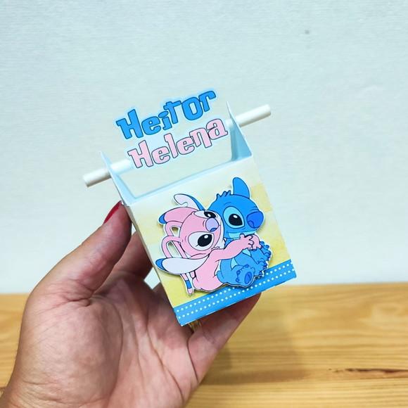 Kit Festa 20 Caixas Personalizadas Stitch e Angel