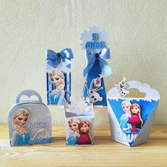 Kit Festa 30 Caixas Personalizadas Frozen