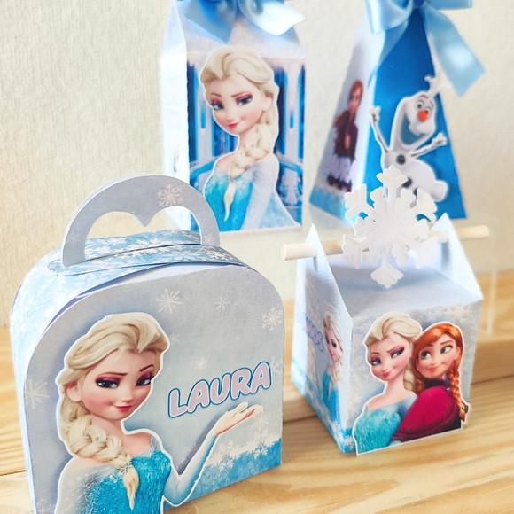 Kit Festa 30 Caixas Personalizadas Frozen