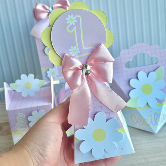 Kit Festa 30 Caixas Personalizadas Margaridas