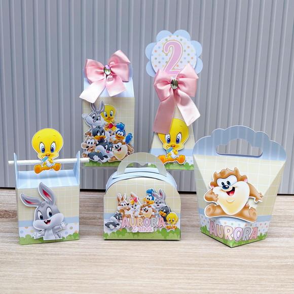 Kit Festa 40 Caixas Personalizadas Baby Looney Tunes Menina