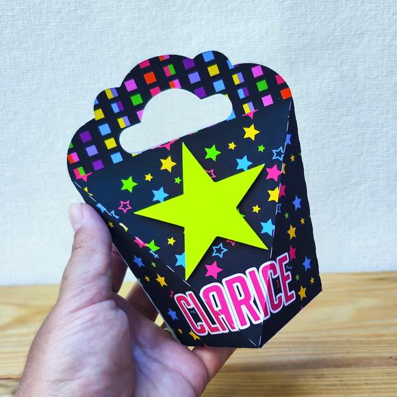 Kit Festa 40 Caixas Personalizadas Balada Neon