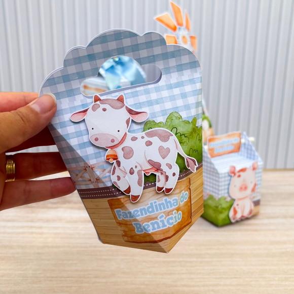 Kit Festa 40 Caixas Personalizadas Fazendinha Menino Azul