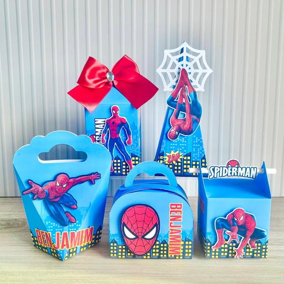 Kit Festa 50 Caixas Personalizadas Homem Aranha