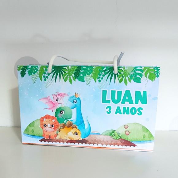 Sacola Tamanho G Personalizada Dinossauro Baby
