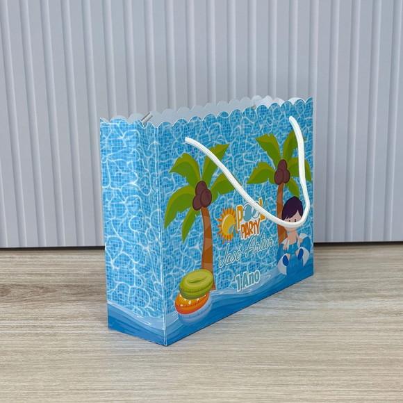 Sacola Tamanho G Personalizada Pool Party Menino