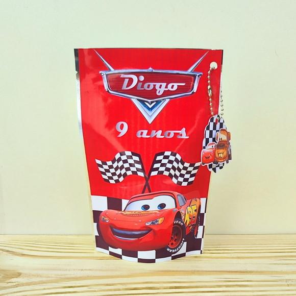 Saquinho Metalizado Carros Disney com Tag