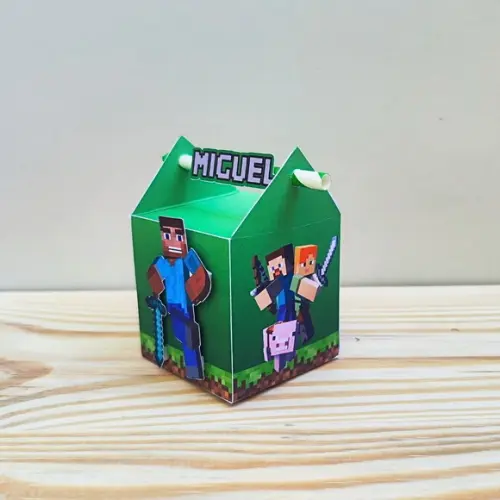 Caixa Canudo Minecraft