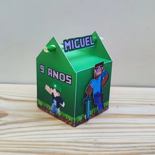 Caixa Canudo Minecraft