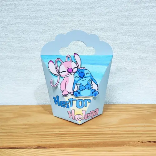 Caixa Coração Stitch e Angel - Unissex