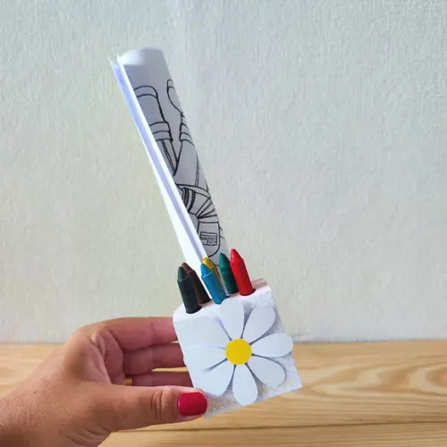 Caixa Cubo de Colorir Personalizada Margaridas