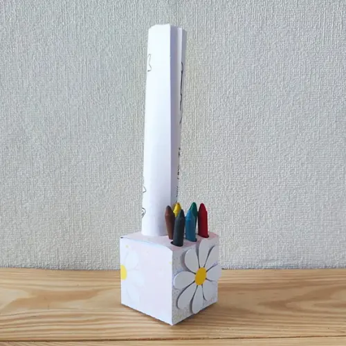 Caixa Cubo de Colorir Personalizada Margaridas