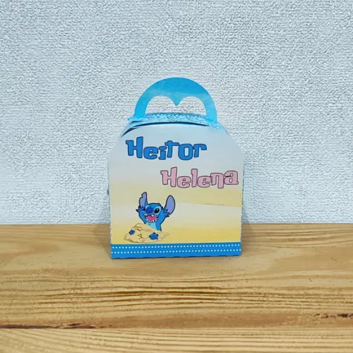 Caixa Maletinha Stitch e Angel - Unissex