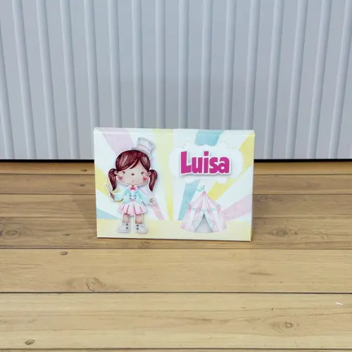 Caixa Personalizada Circo Rosa Aquarela para Kitkat