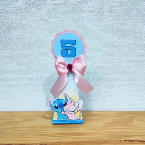 Caixa Pirâmide Stitch e Angel - Unissex