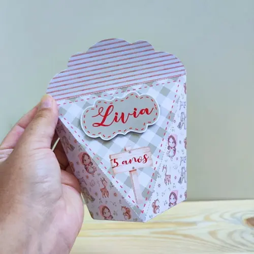 Kit 30 Caixas Personalizadas Chapeuzinho Vermelho