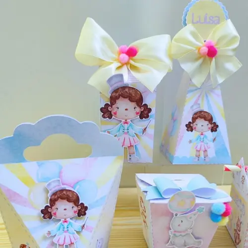 Kit 30 Caixas Personalizadas Circo Rosa