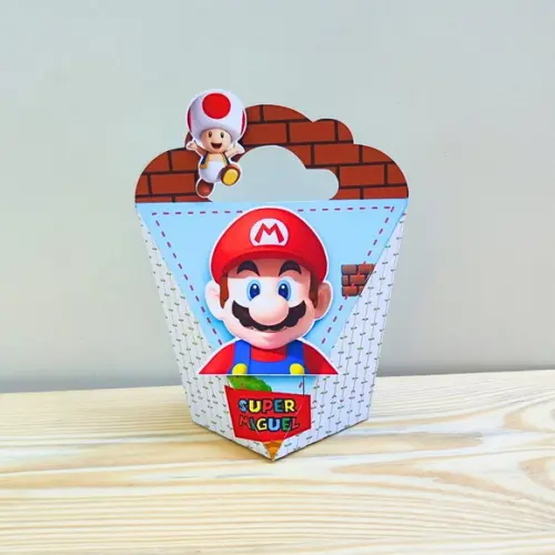 Kit 30 Caixas Personalizadas Super Mario