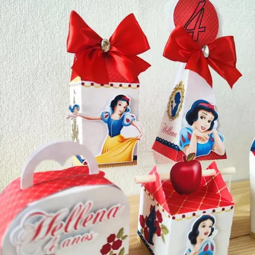 Kit 40 Caixas Personalizadas Branca de Neve