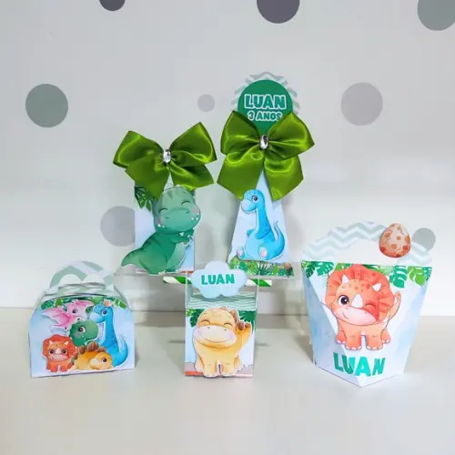 Kit 40 Caixas Personalizadas Dinossauro Baby