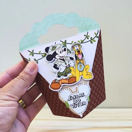Kit 40 Caixas Personalizadas Mickey Safari